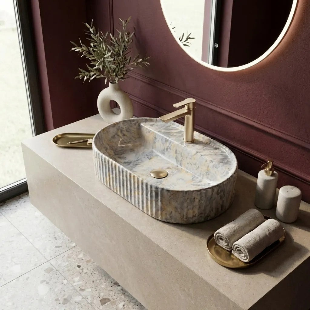 Umyvadlo na desku REA Marcela 60 Ruststone  8