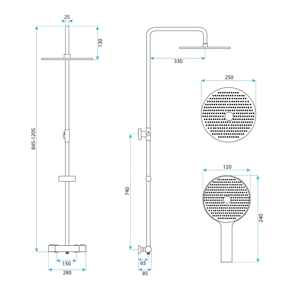 Sprchová sada s termostatem REA Drop Titan  8
