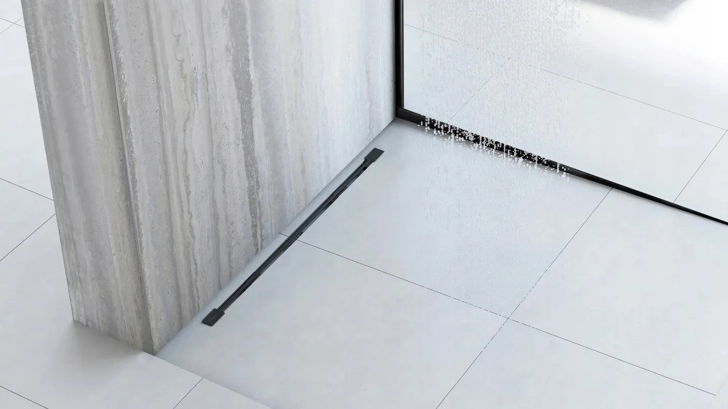 Spádová lišta sprchové vaničky 140cm Černá vpravo 8