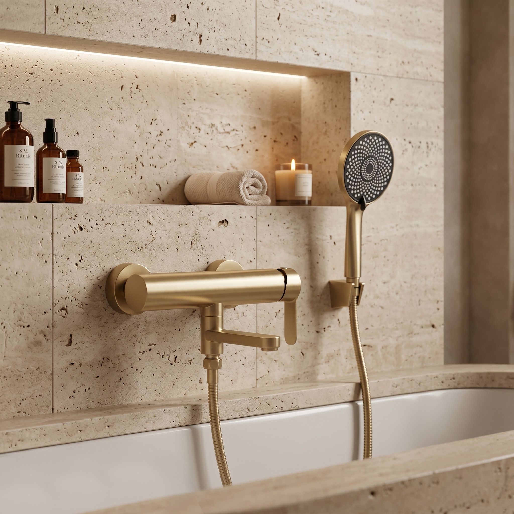 Vanová baterie Rea Arcos Brushed Gold  1