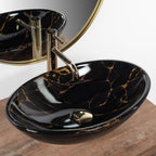 Umyvadlo na desku REA PAMELA Black Marble Shiny  10