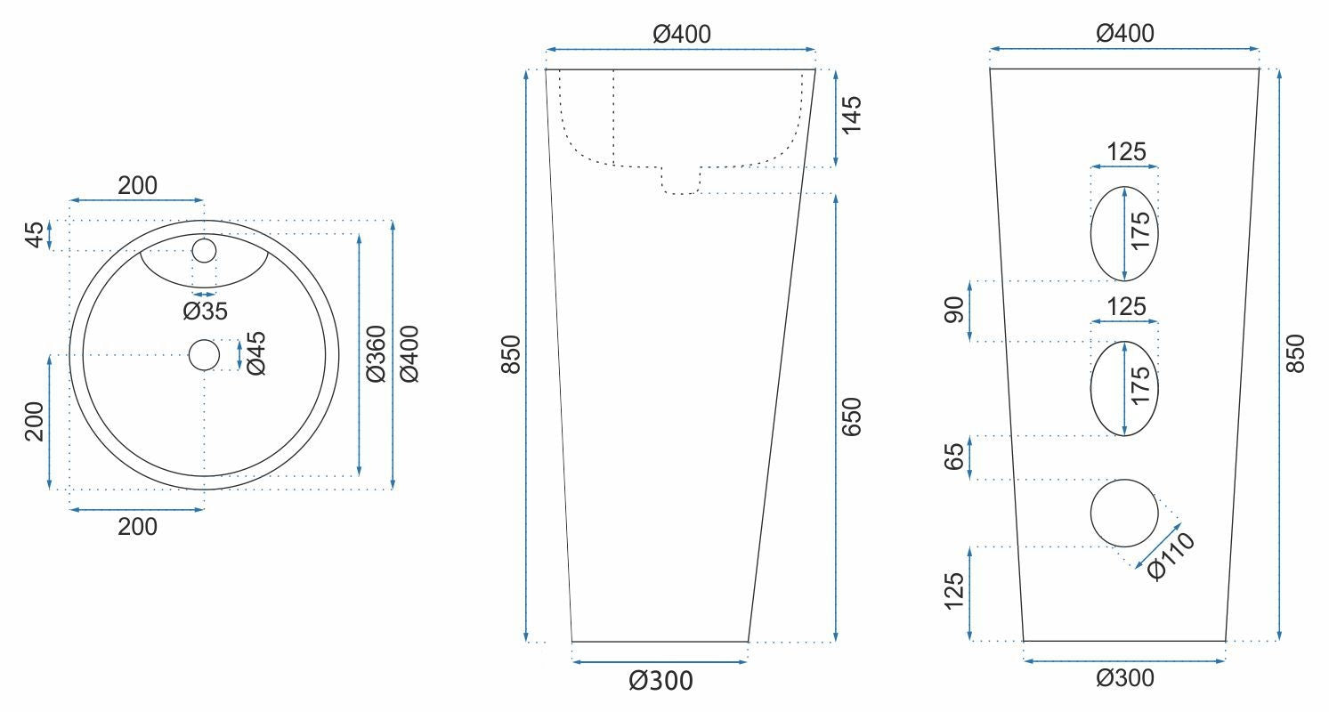 Volně stojící umyvadlo REA BLANKA - Matný mramor  5