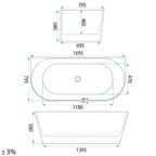 Akrylátová vana CAPRI SLIM 170cm  11