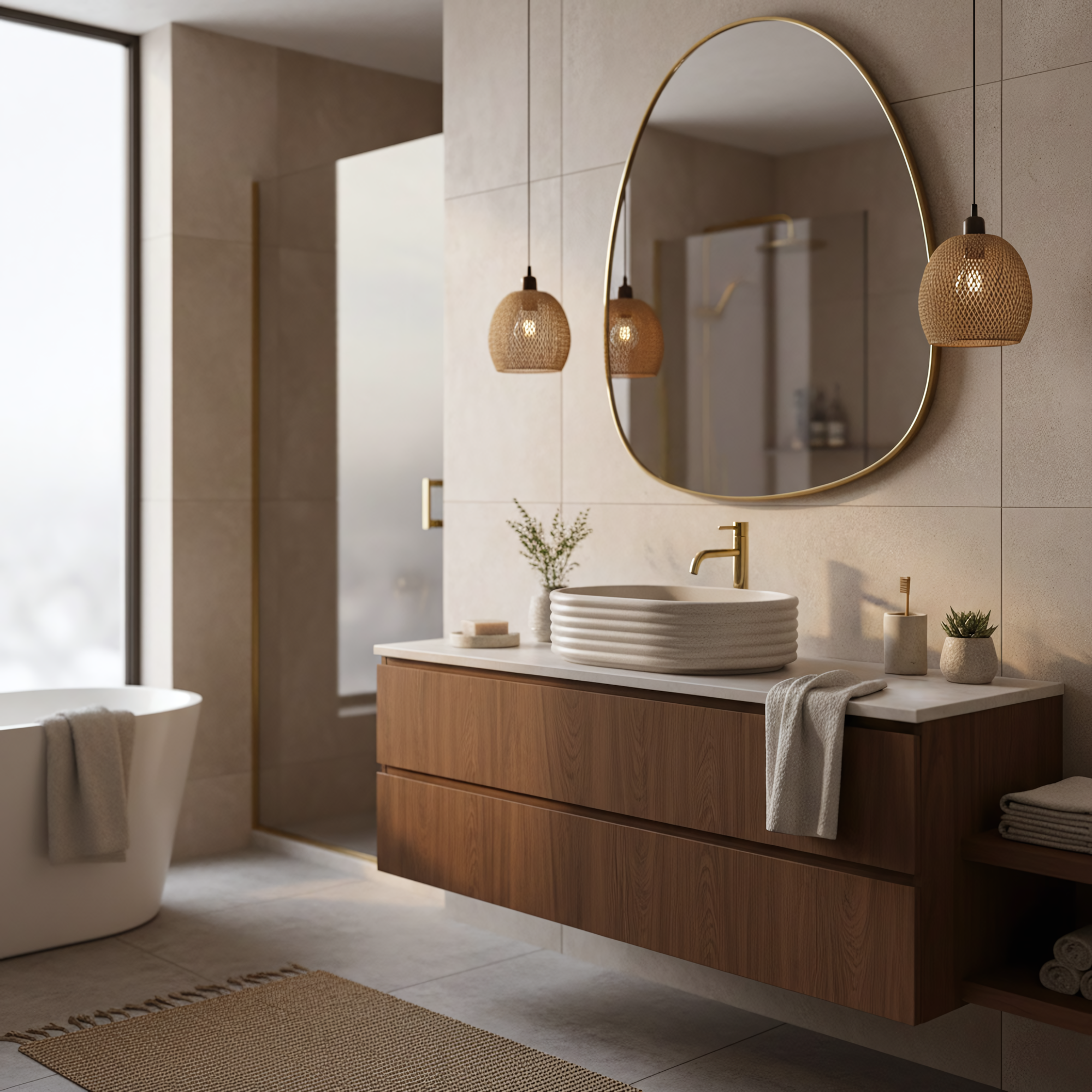 Umyvadlo na desku Nicoletta Beige  8
