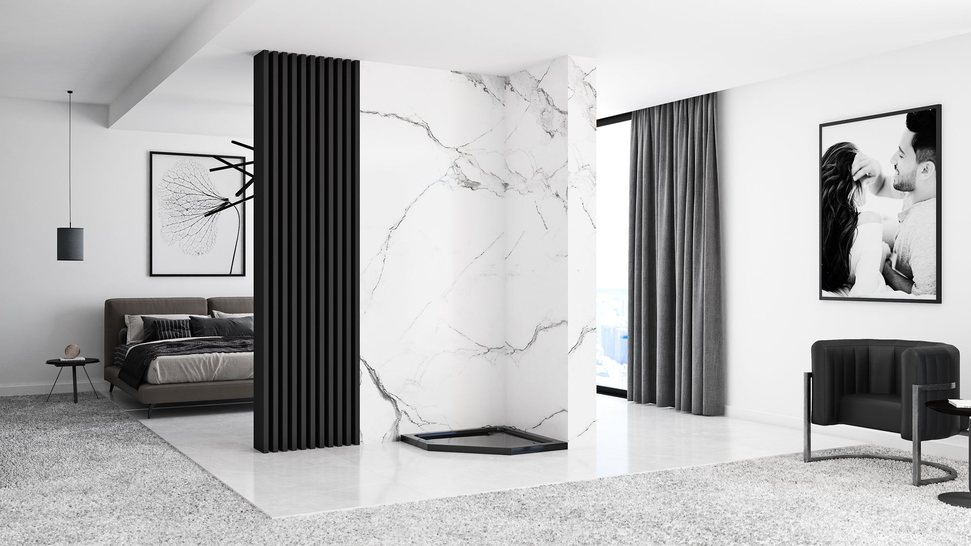 Sprchová vanička Rea Diamond 90x90 - černá  6