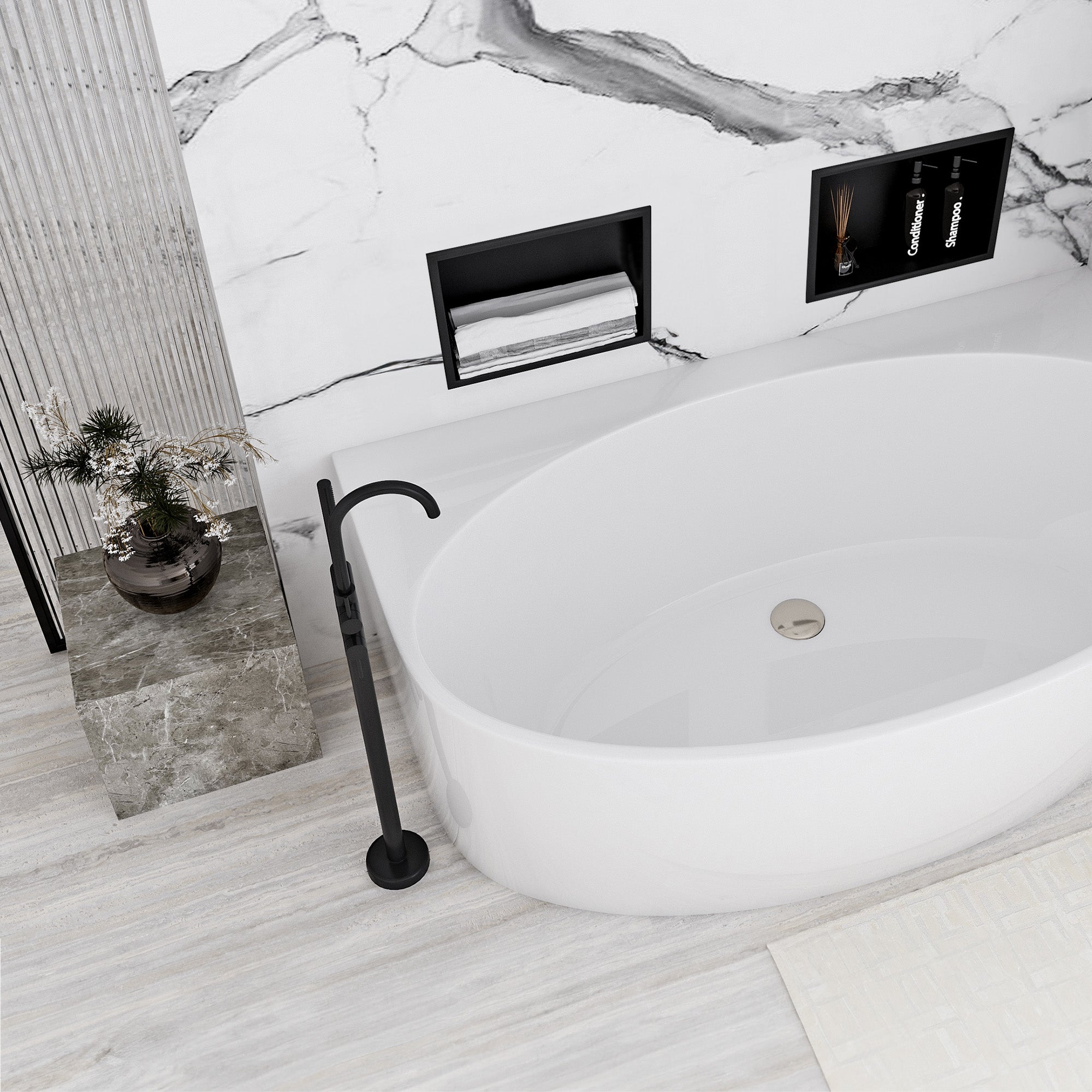 bathroom shelf 30x30 matte black  3