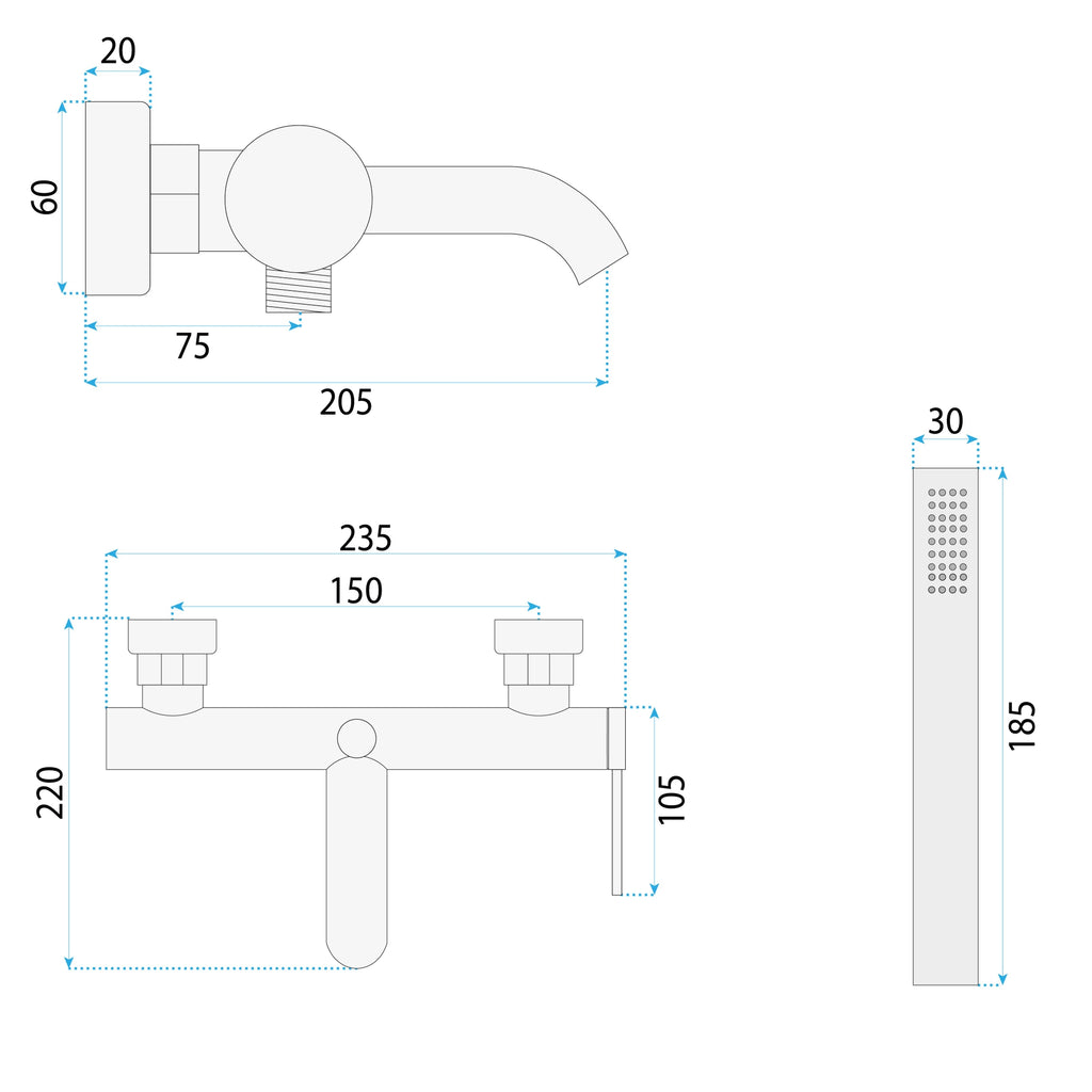 Vanová baterie Rea Spot Nickel Brush  5