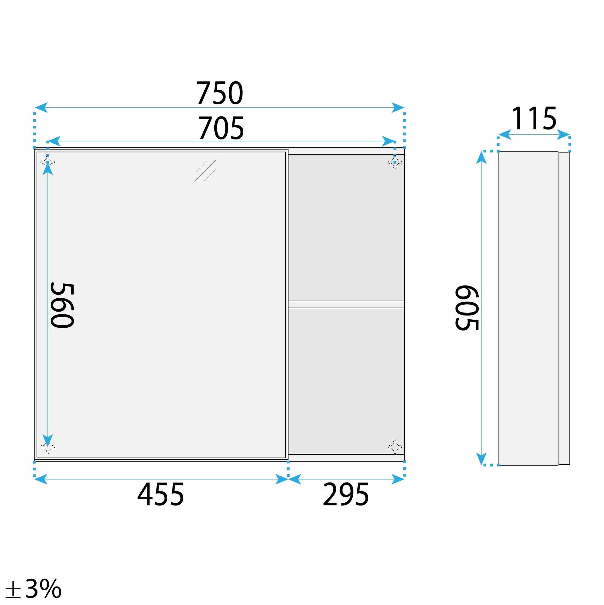Sada koupelnového nábytku s umyvadlem Denver 80cm Grey  8