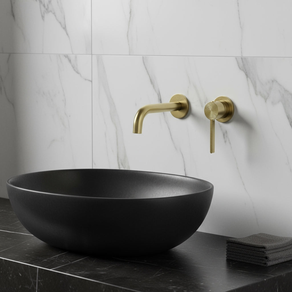 Podomítková vanová baterie Rea Foster Brush Gold  4