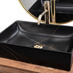 Umyvadlo na desku REA Inga Black Marble Mat  7