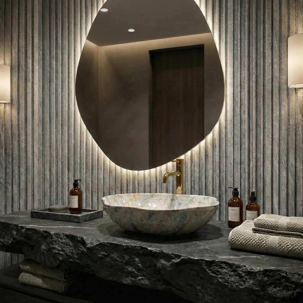 Umyvadlo na desku REA Pearl Ruststone  6