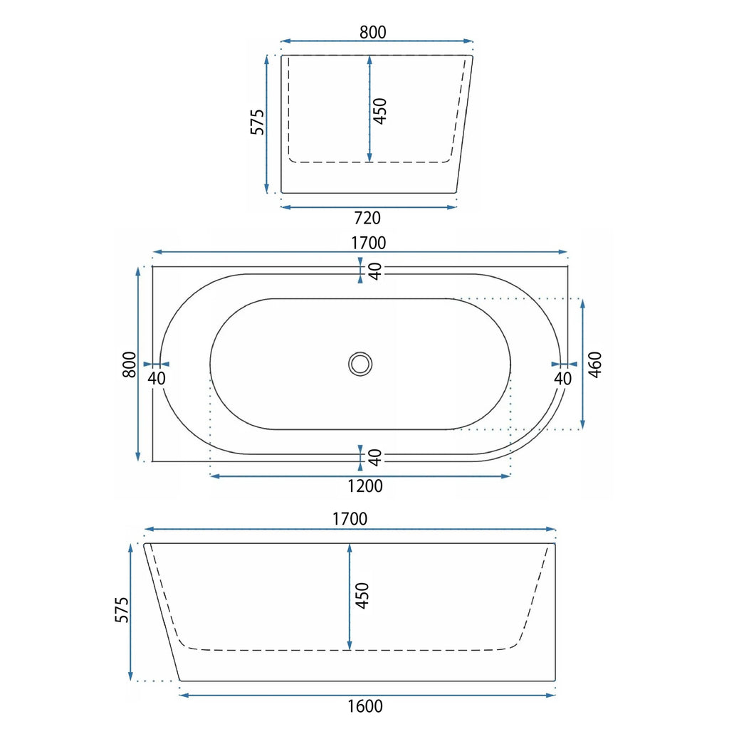 Rohová akrylová vana WENUS LEFT 170cm  7