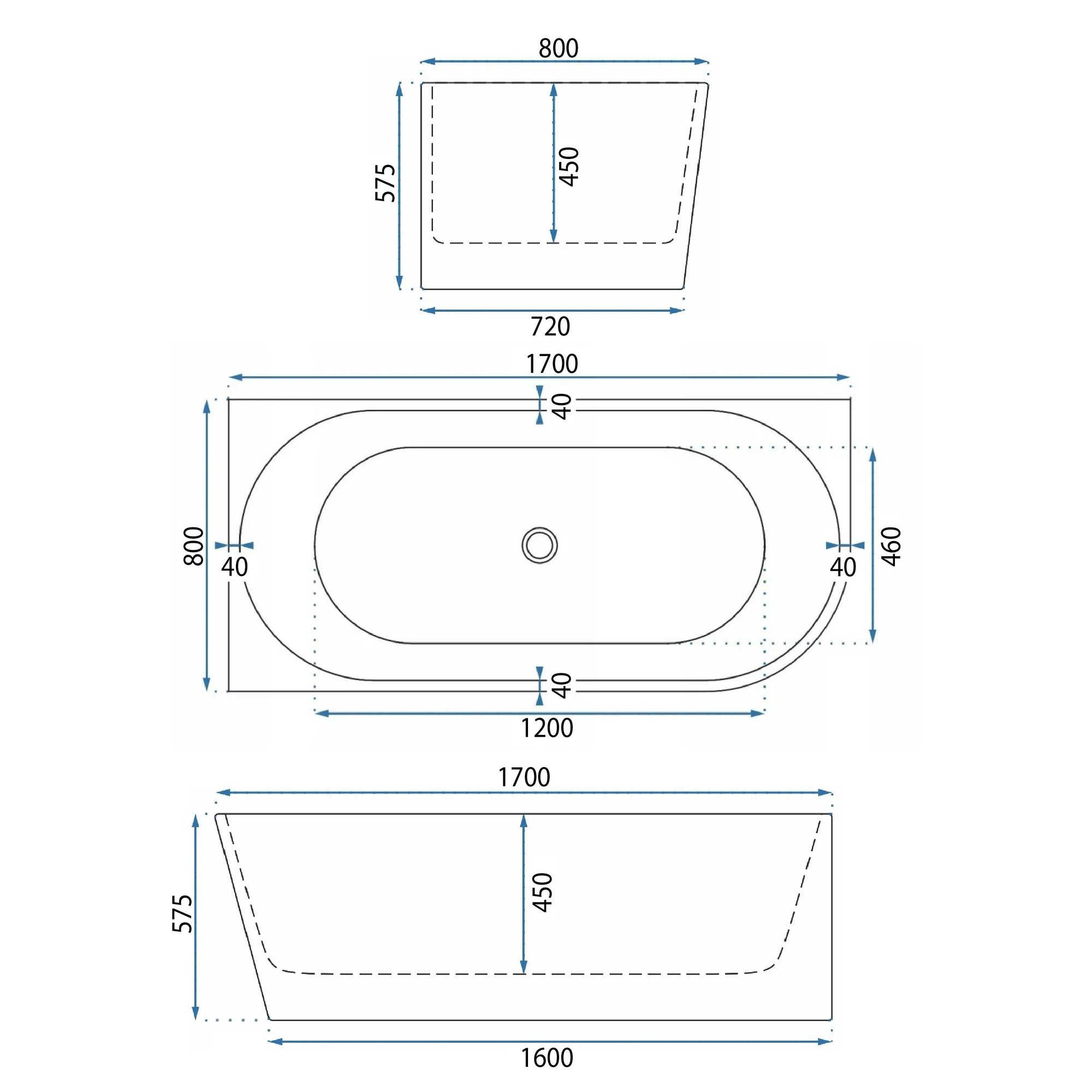 Rohová akrylová vana WENUS LEFT 170cm  7