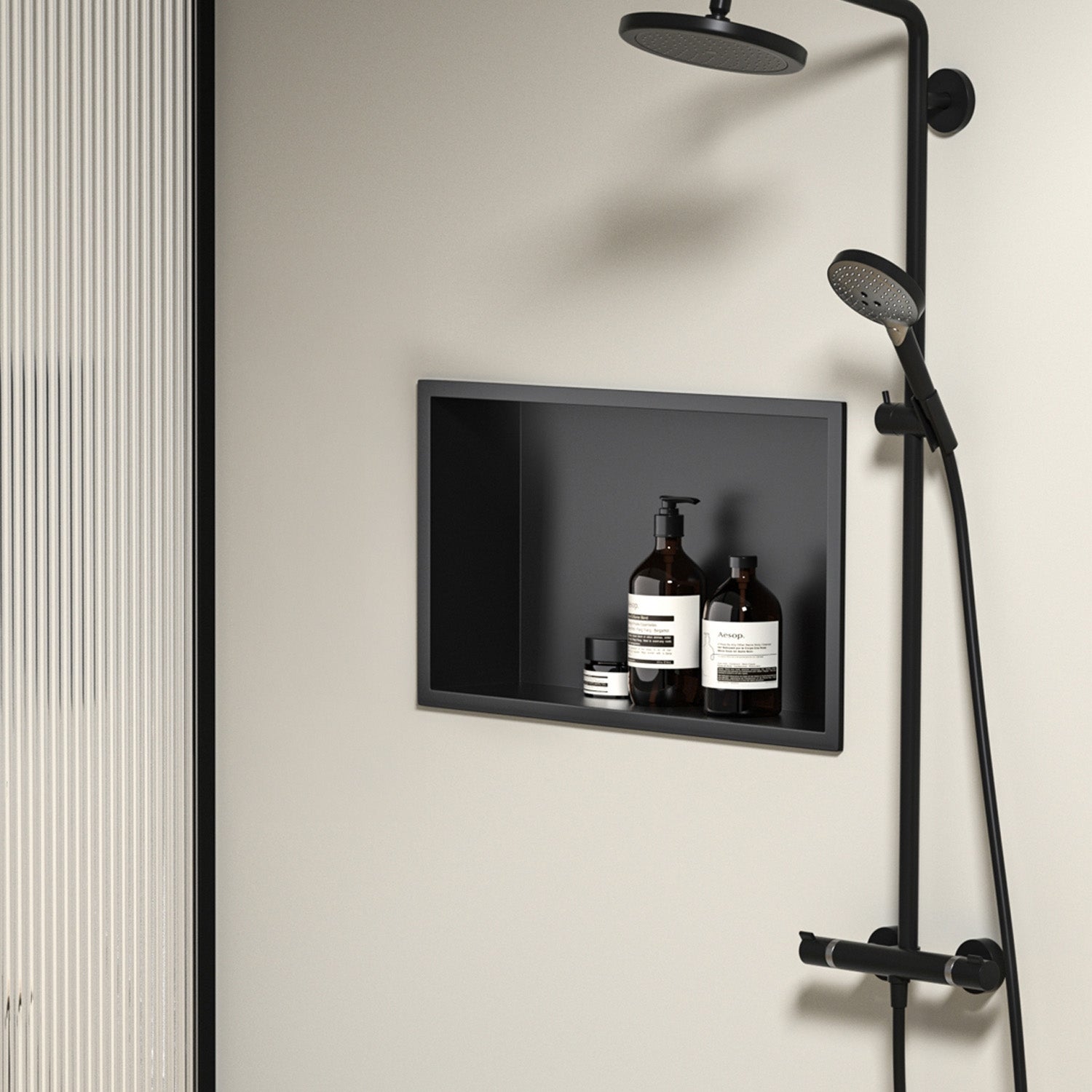 bathroom shelf 30x45 matte black  2