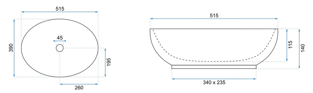 Umyvadlo na desku REA Carola Ombre  8