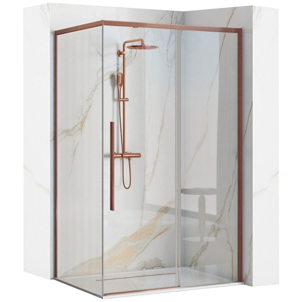 Sprchový kout REA SOLAR - Copper Brush 100x80 Se sprchovou vaničkou Savoy 1
