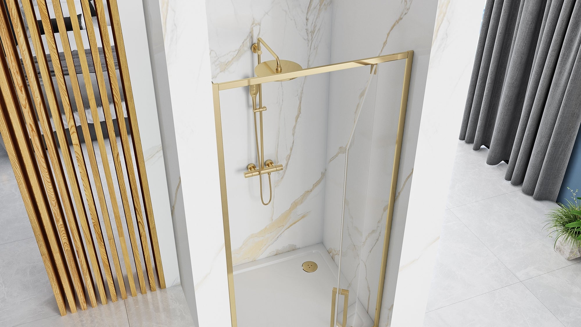 Sprchové dveřeREA Rapid Swing Gold 100  5