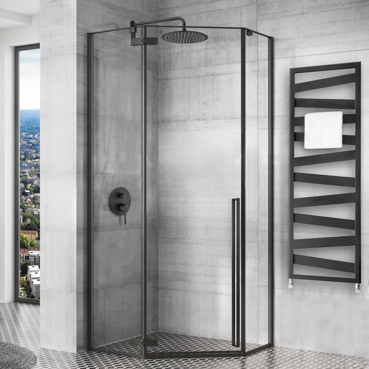 Sprchový kout REA DIAMOND 90x90 - matná černá Bez sprchové vaničky 3