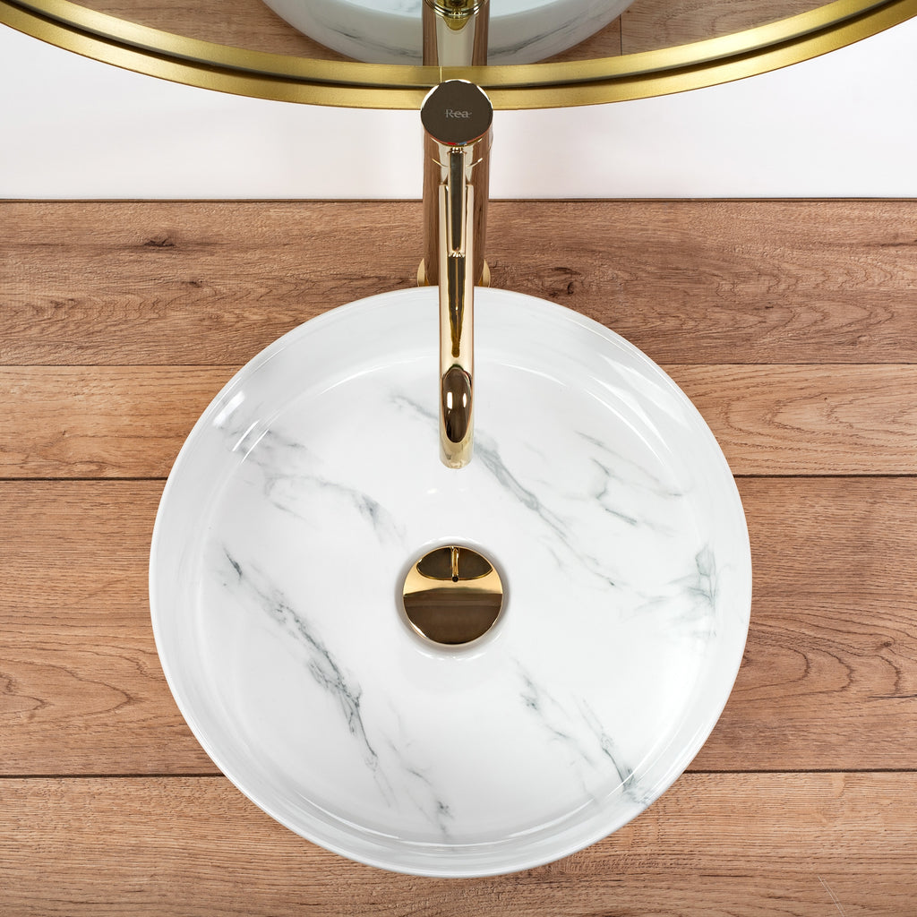 Umyvadlo na desku REA SAMI Nature Marble  3