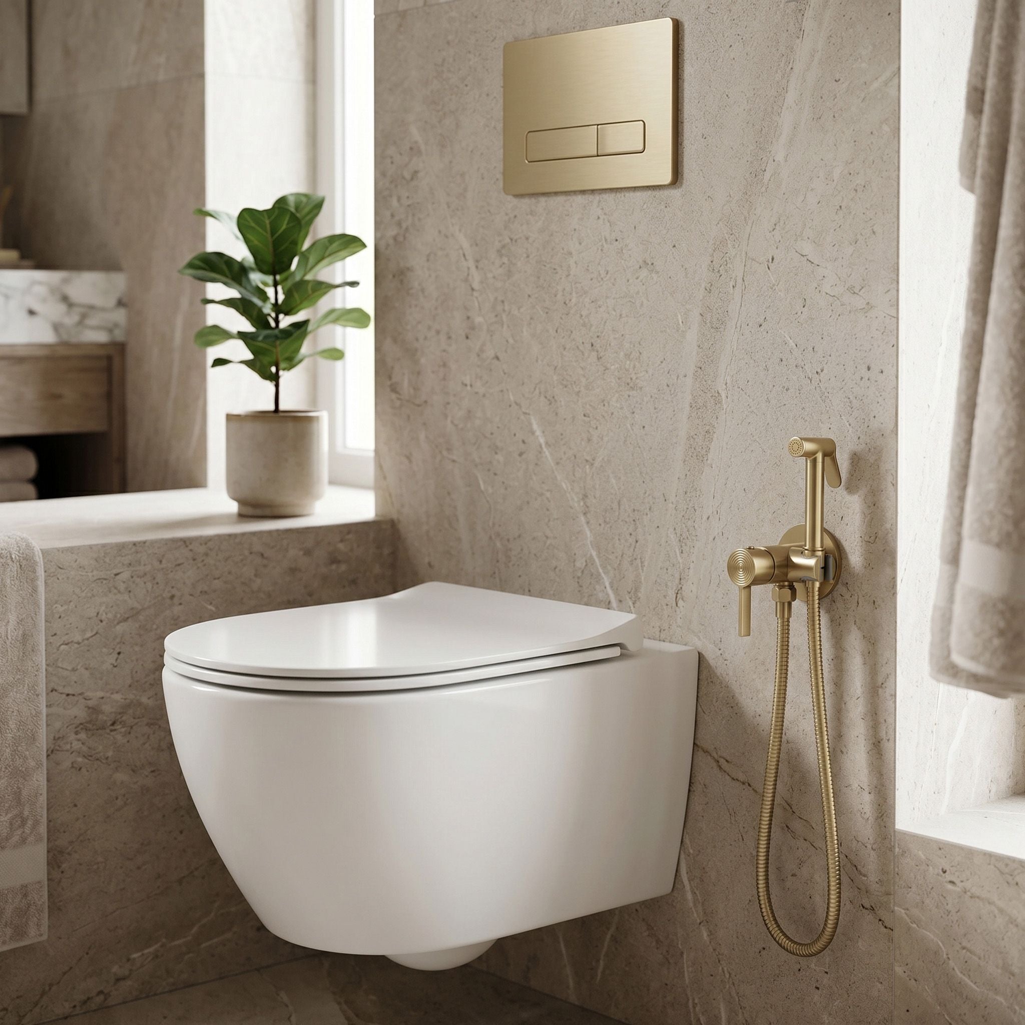 Bidetová baterie Rea Foster Brush Gold  5