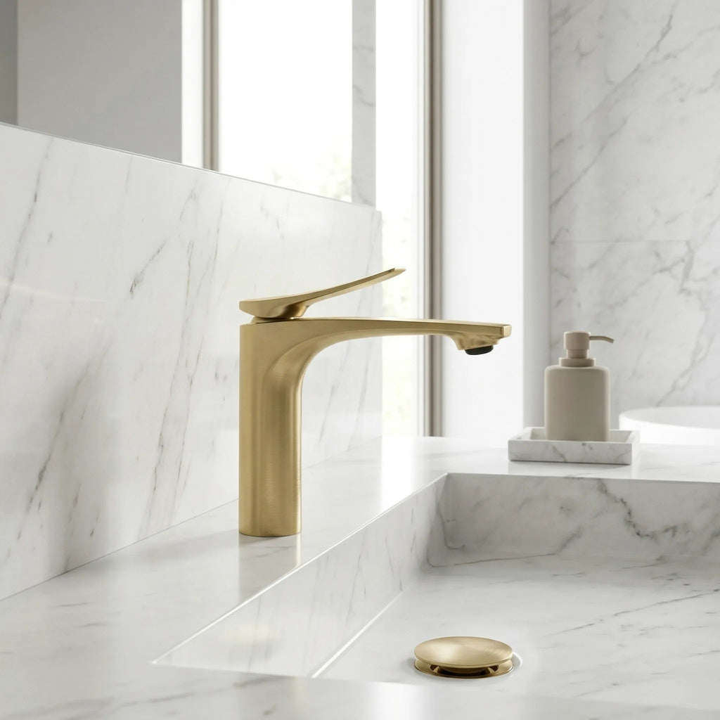 Umyvadlová baterie PREMIUM REA Vision Gold Brush Low  9