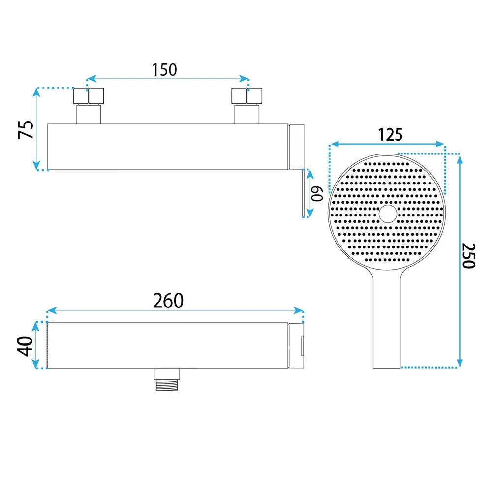 Sprchová baterie REA Arcos Brush Gold  9