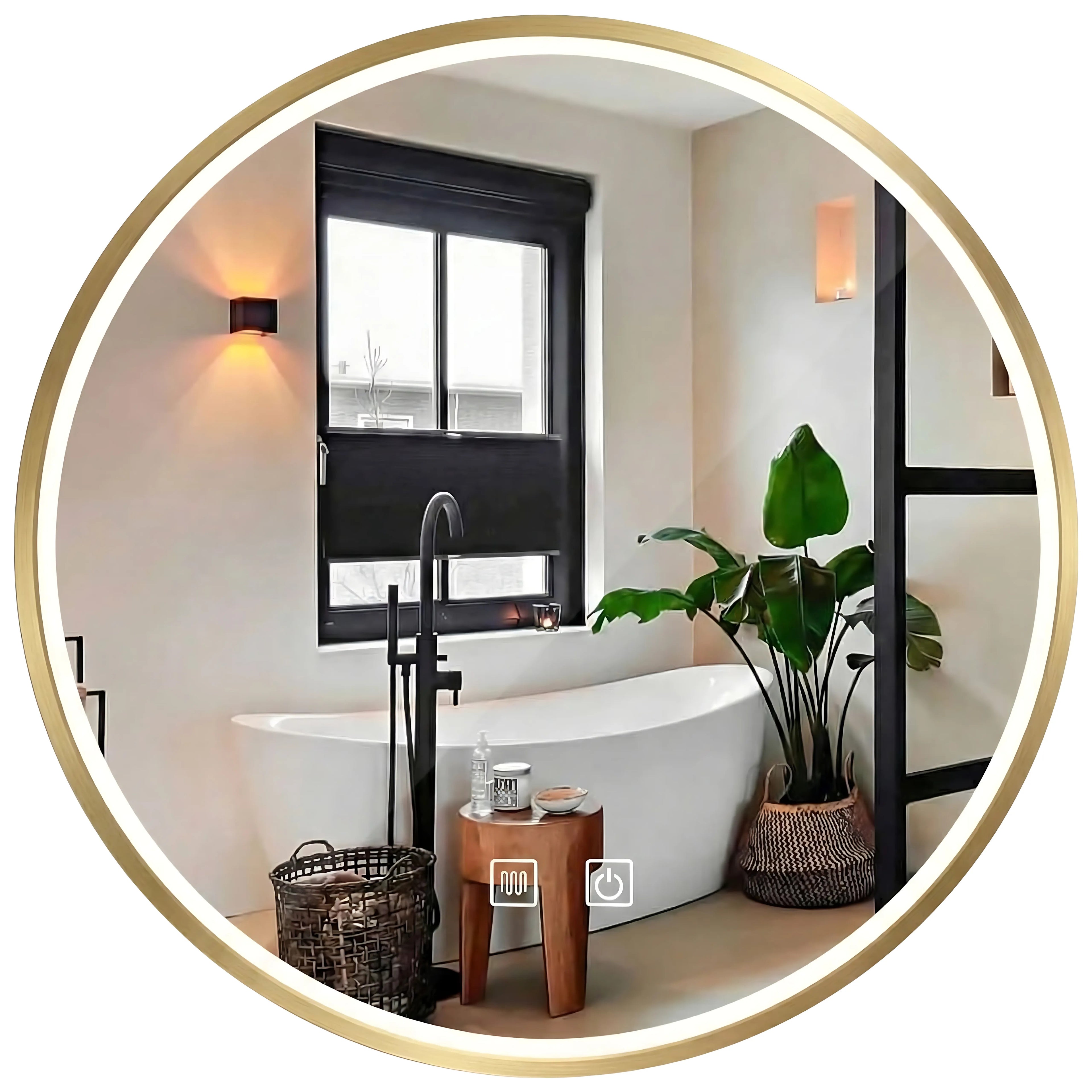 Zrcadlo LED 90cm MMJ BRUSH GOLD  9