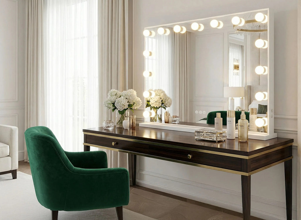 Zrcadlo LED HOLLYWOOD White 80x60  9