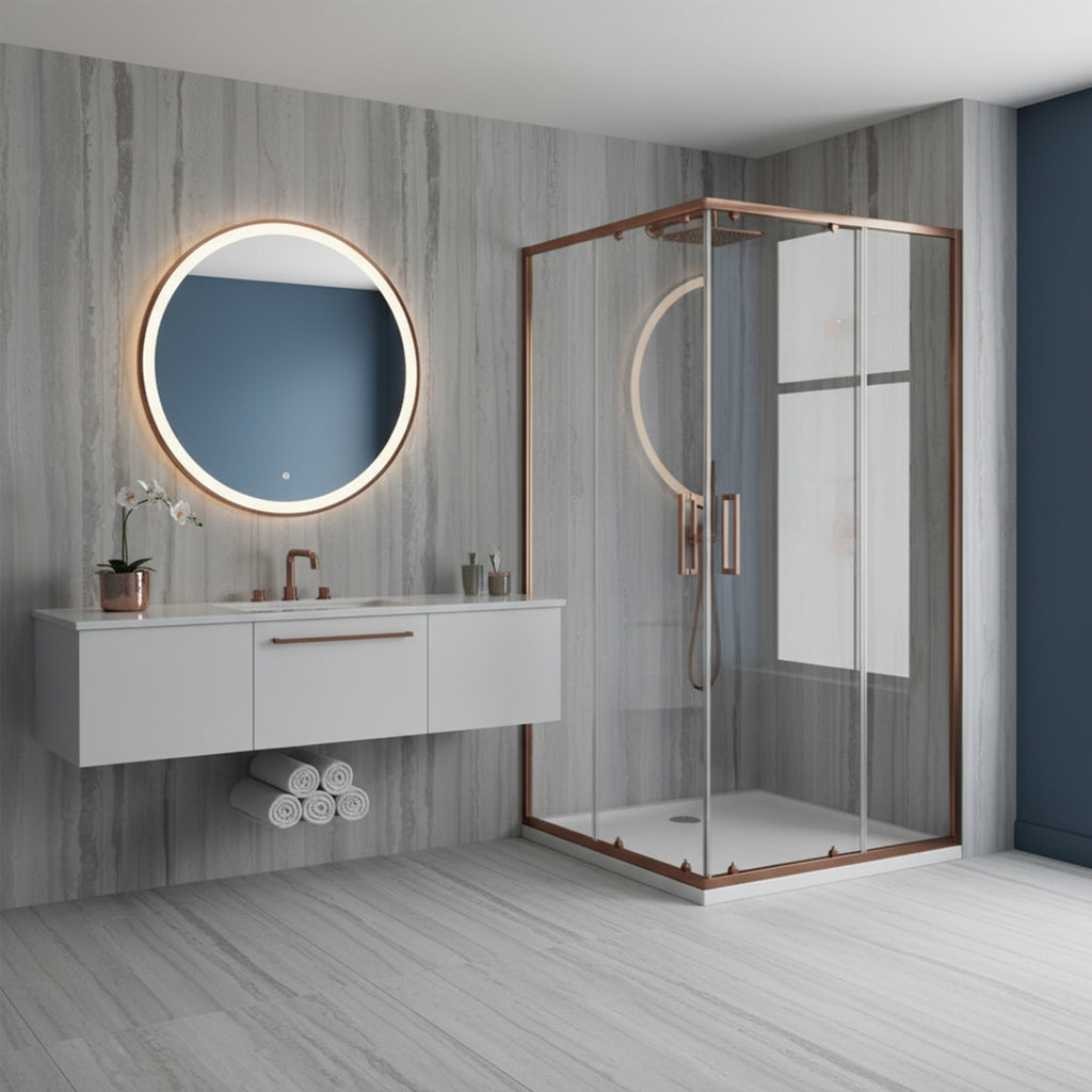 Sprchový kout REA City 80x100 Brush Copper Se sprchovou vaničkou Savoy black 8