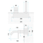Podomítková vanová baterie Rea Foster Brush Nickel  6