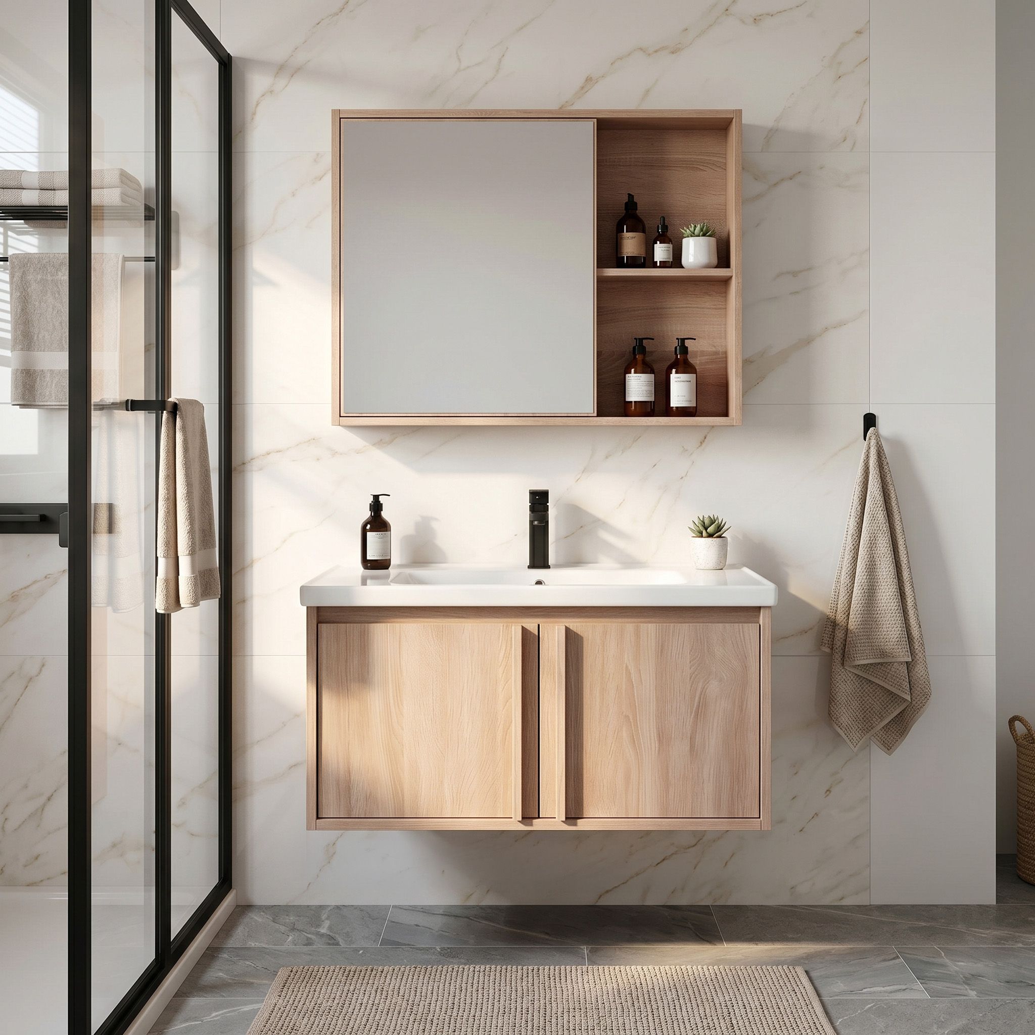 Sada koupelnového nábytku s umyvadlem Gama T25023 BXM 80CM  4
