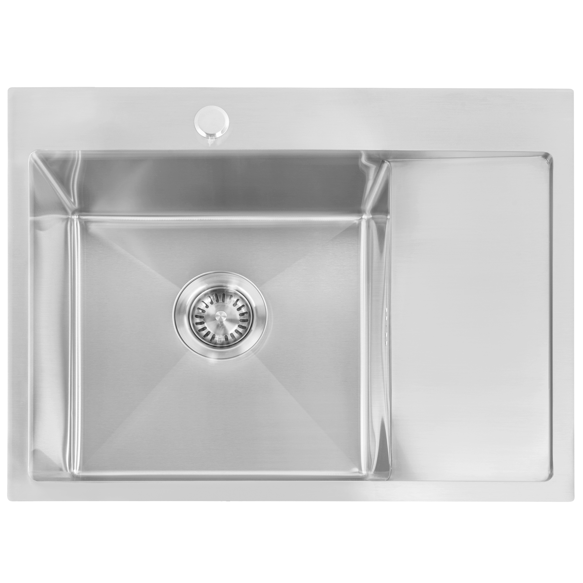 Ocelový dřez Fin BRUSH NICKEL bez kuchyňské baterie 2