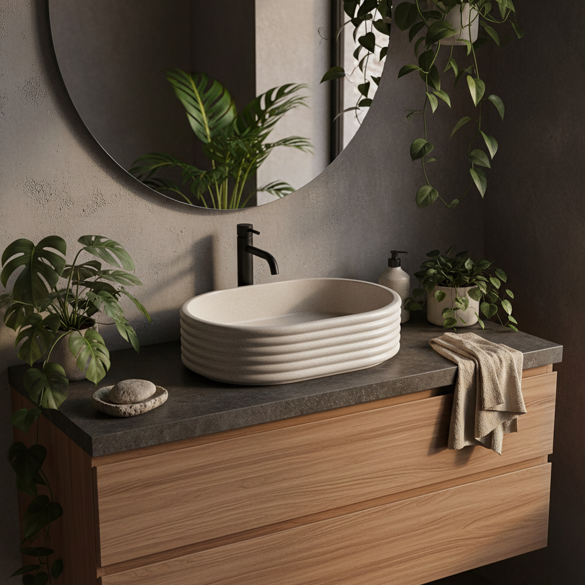 Umyvadlo na desku Nicoletta Beige  7