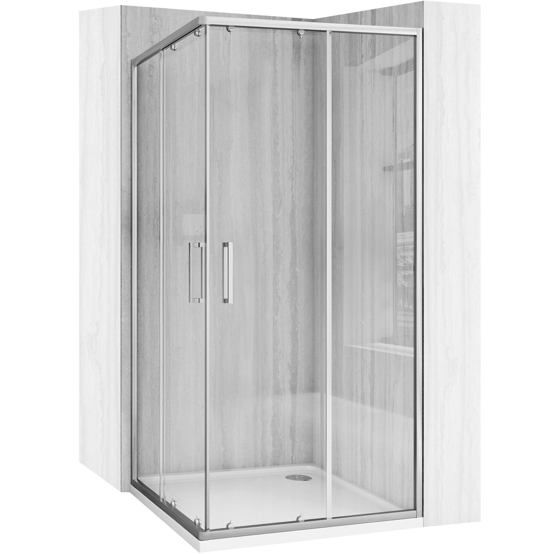 Sprchový kout REA City 90x90 Nickel Brush Bez sprchové vaničky 1
