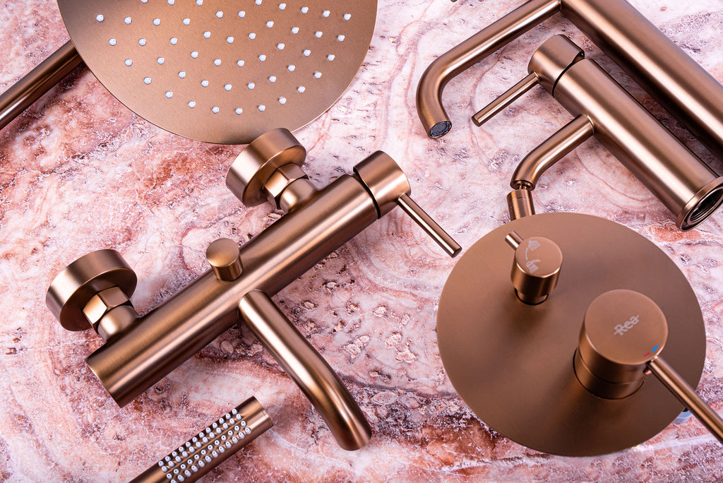 Umyvadlová baterie REA LUNGO - broušené Copper, vysoká  5
