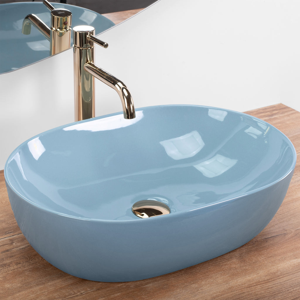 Umyvadlo na desku REA LISA L.BLUE SHINY  6