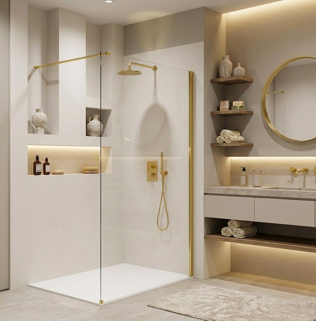 Sprchová zástěna Rea Flexi Transparent / Gold 130  6