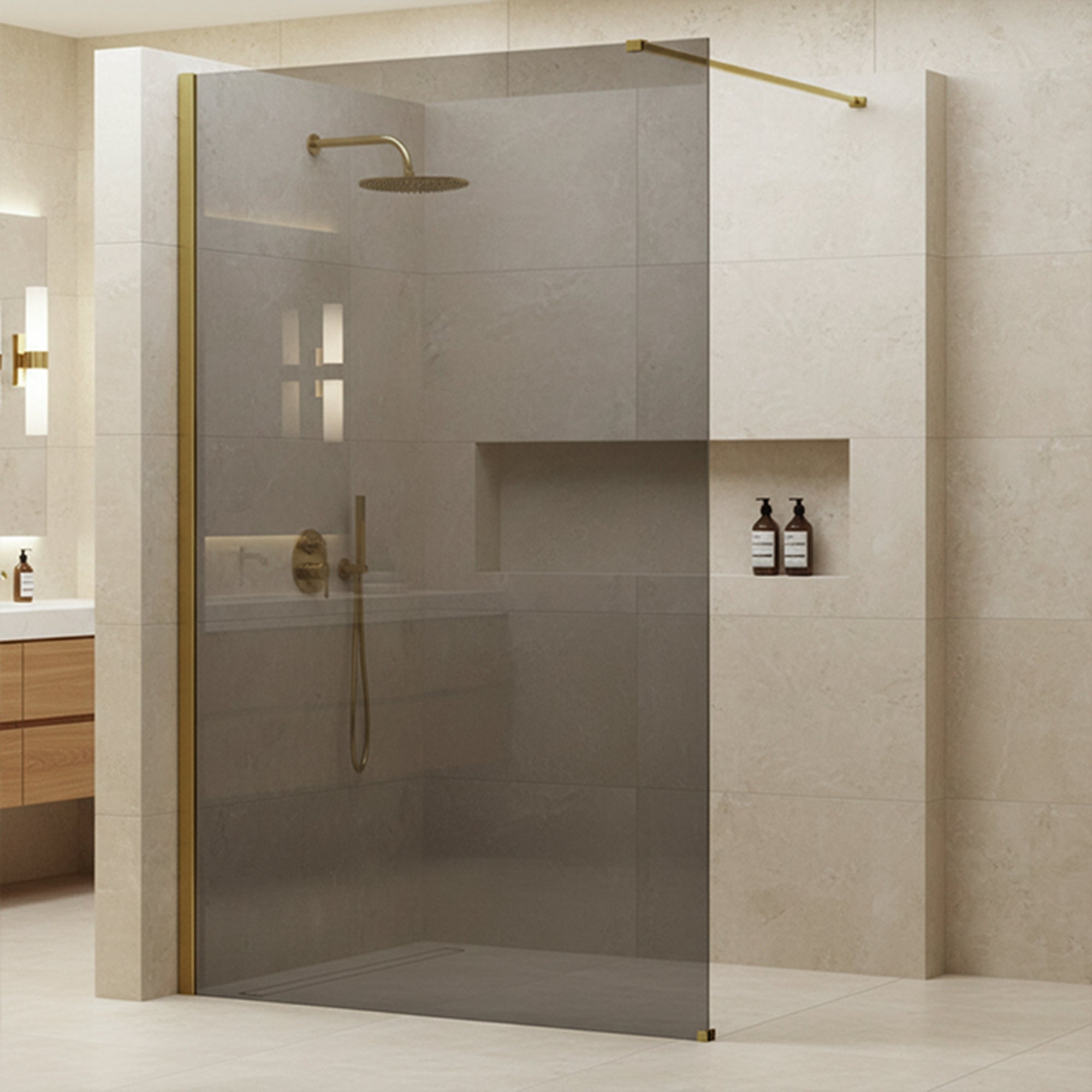 Sprchová zástěna Rea Flexi Grey / Gold 120  4
