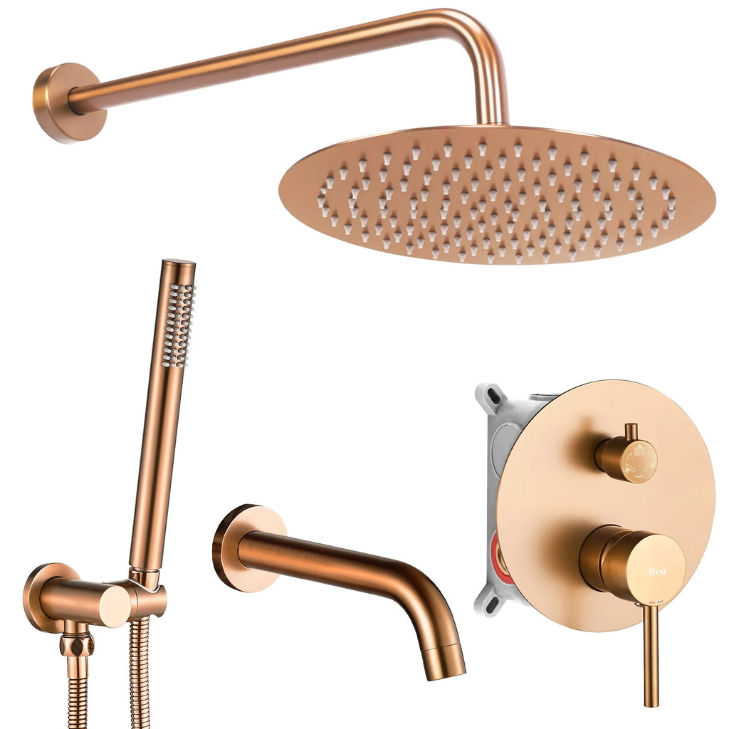 Podomítková koupelnová sada REA LUNGO Copper Brush + BOX  1