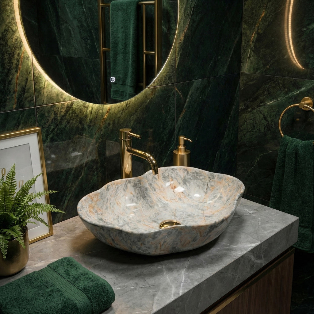 Umyvadlo na desku REA Pearl Ruststone  3