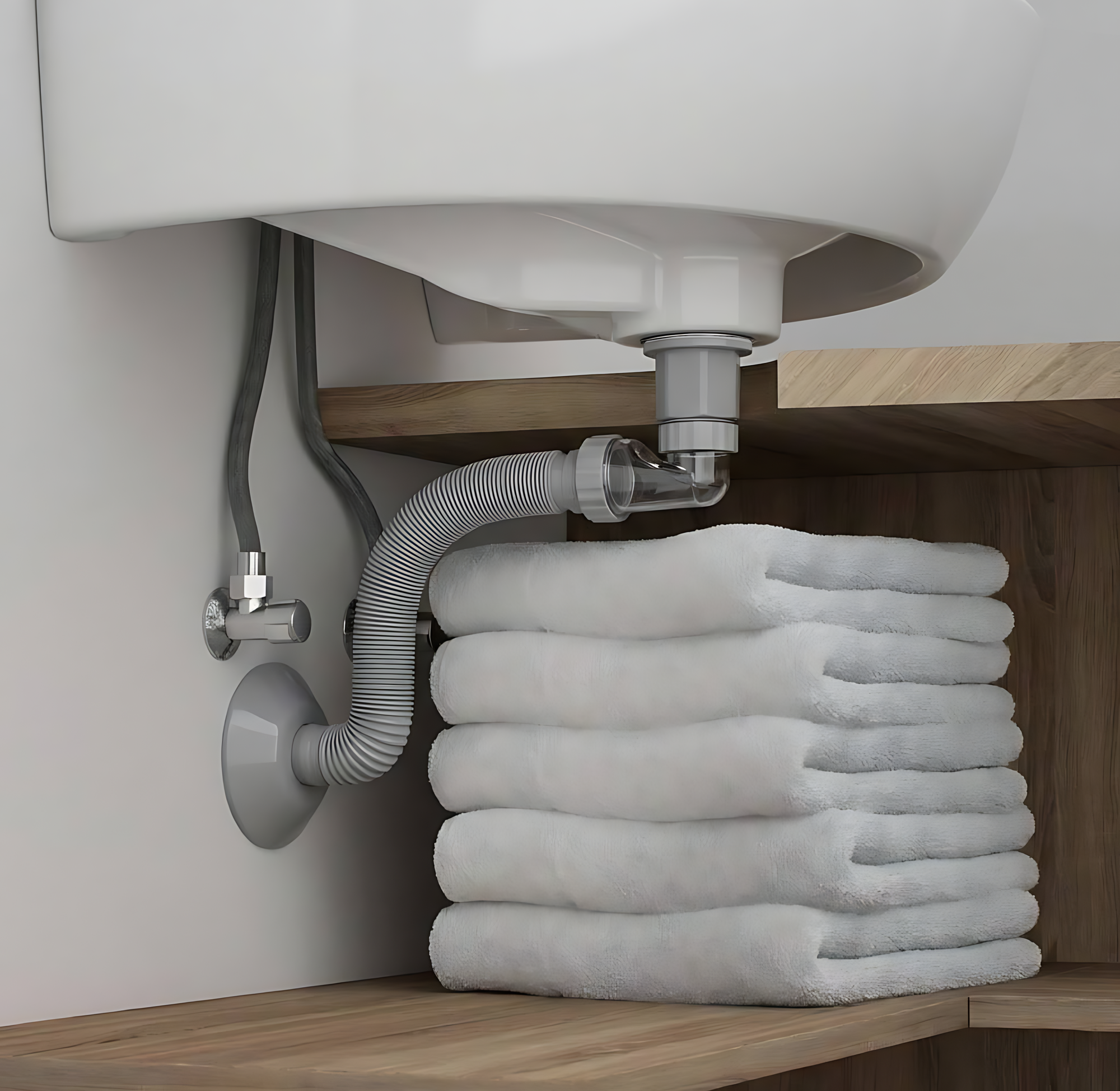 Umyvadlový sifon s univerzální výpustí click-clack REA Flow Chrome  4