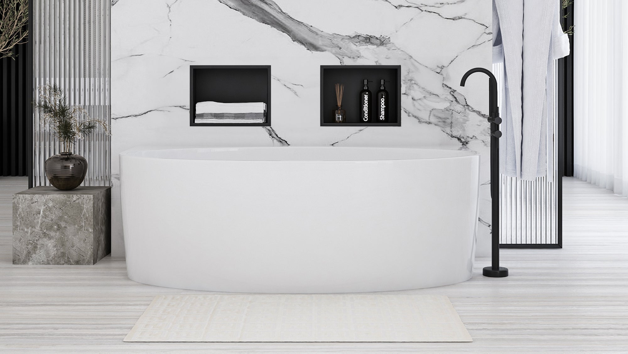 bathroom shelf 30x30 matte black  7