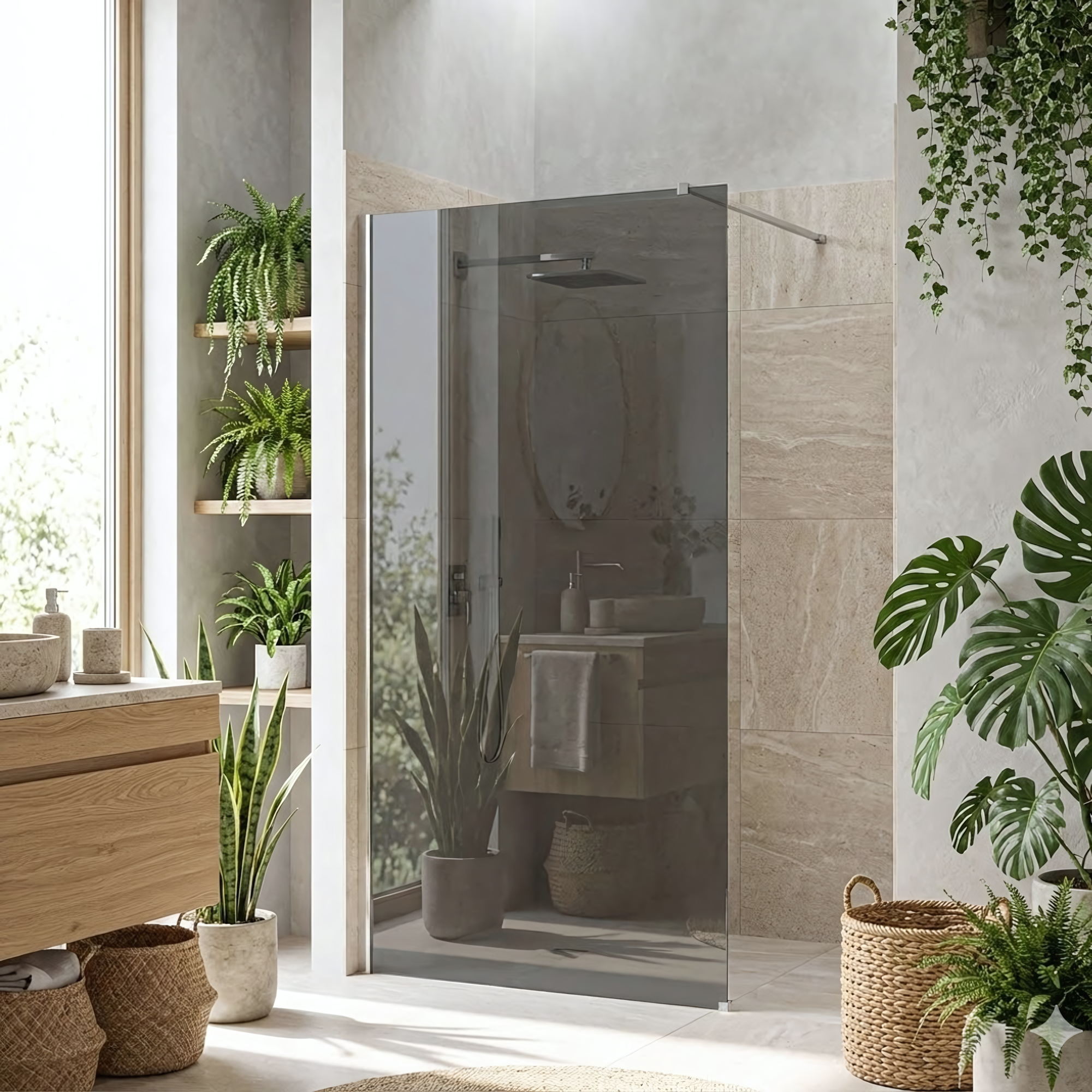 Sprchová zástěna Rea Flexi Grey / Chrome 80  10