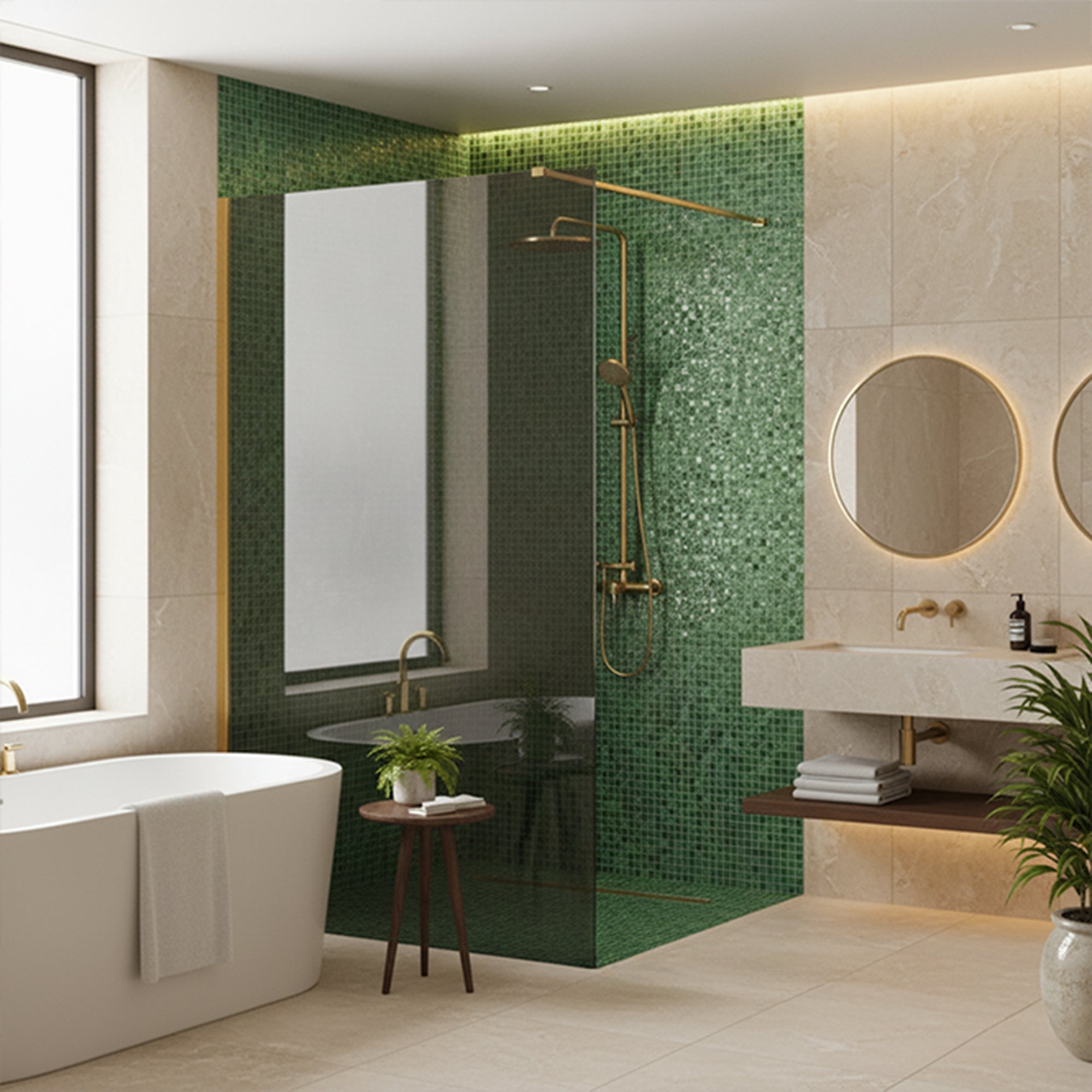 Sprchová zástěna Rea Flexi Grey / Gold 80  5