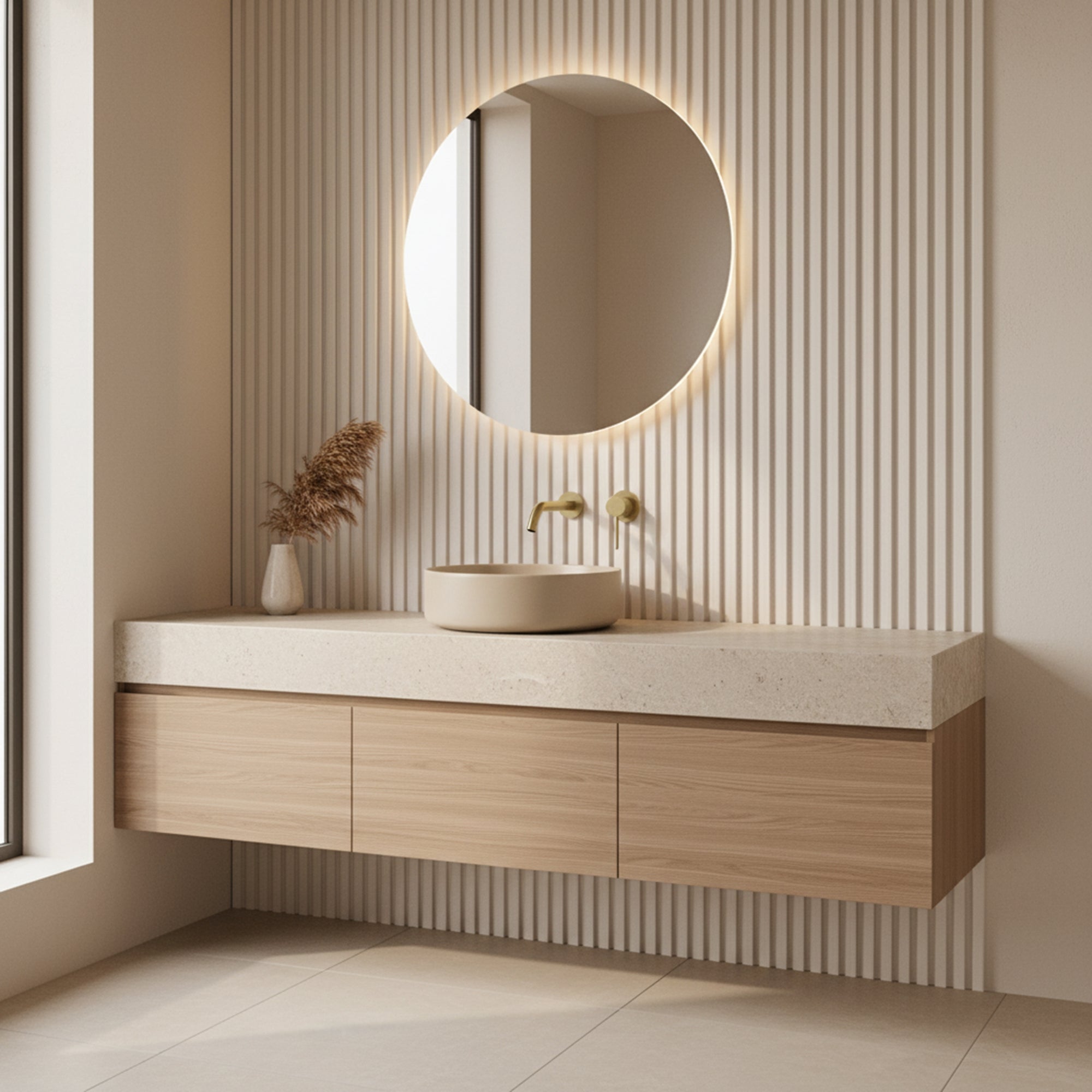 Podomítková vanová baterie Rea Clif Brush Gold  5