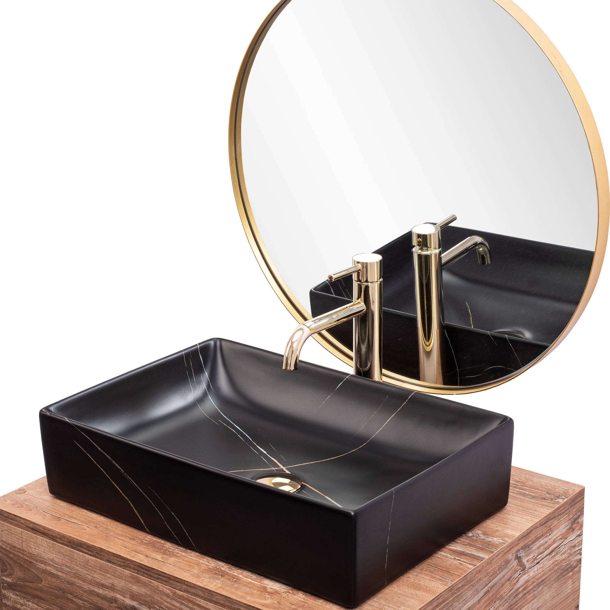 Umyvadlo na desku REA Inga Black Marble Mat  3