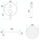 Podomítková sprchová sada Rea Lungo Diamond Chrome  + BOX  6