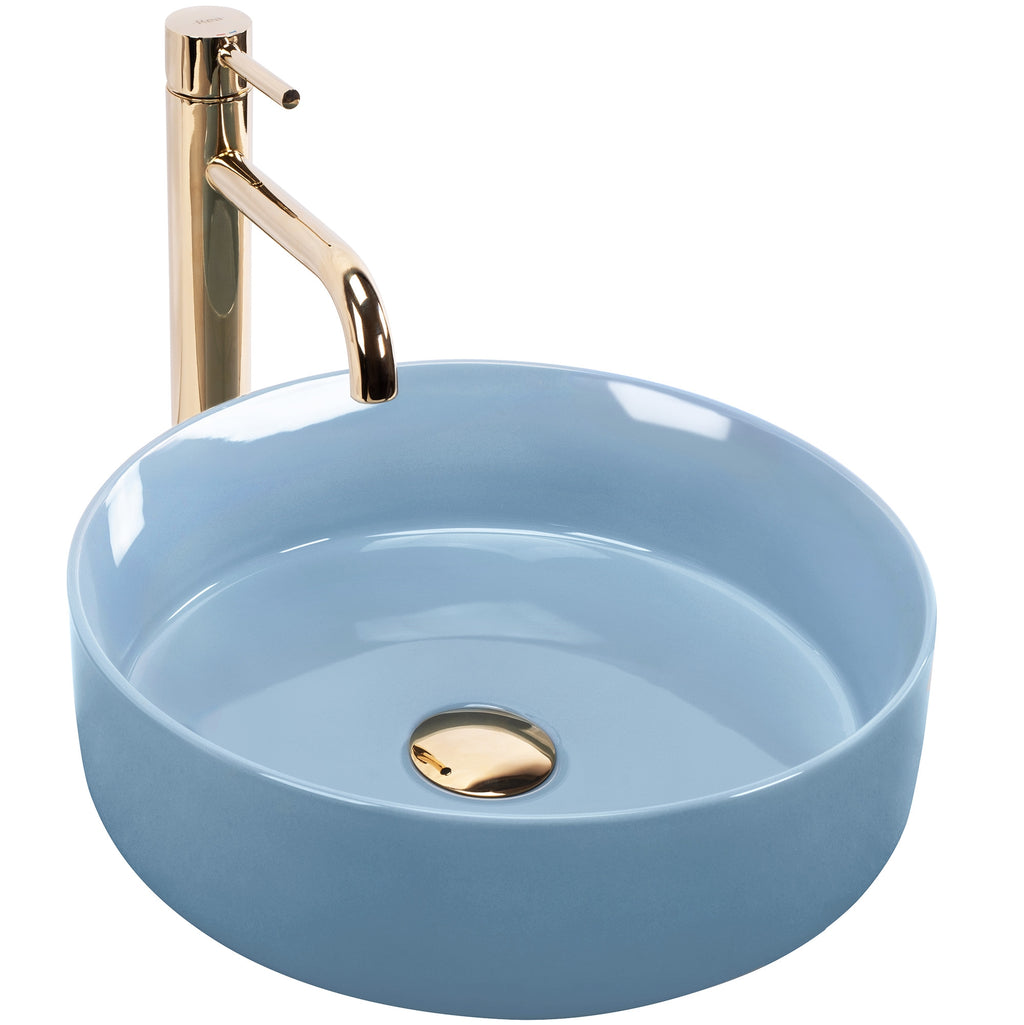 Umyvadlo na desku Rea SAMI L.BLUE SHINY  1