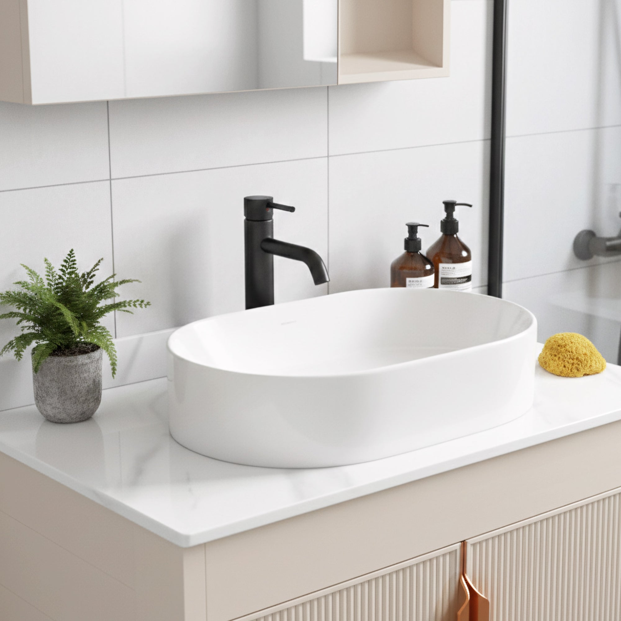 Koupelnová sestava nábytku s deskou Modo 60cm Beige  4