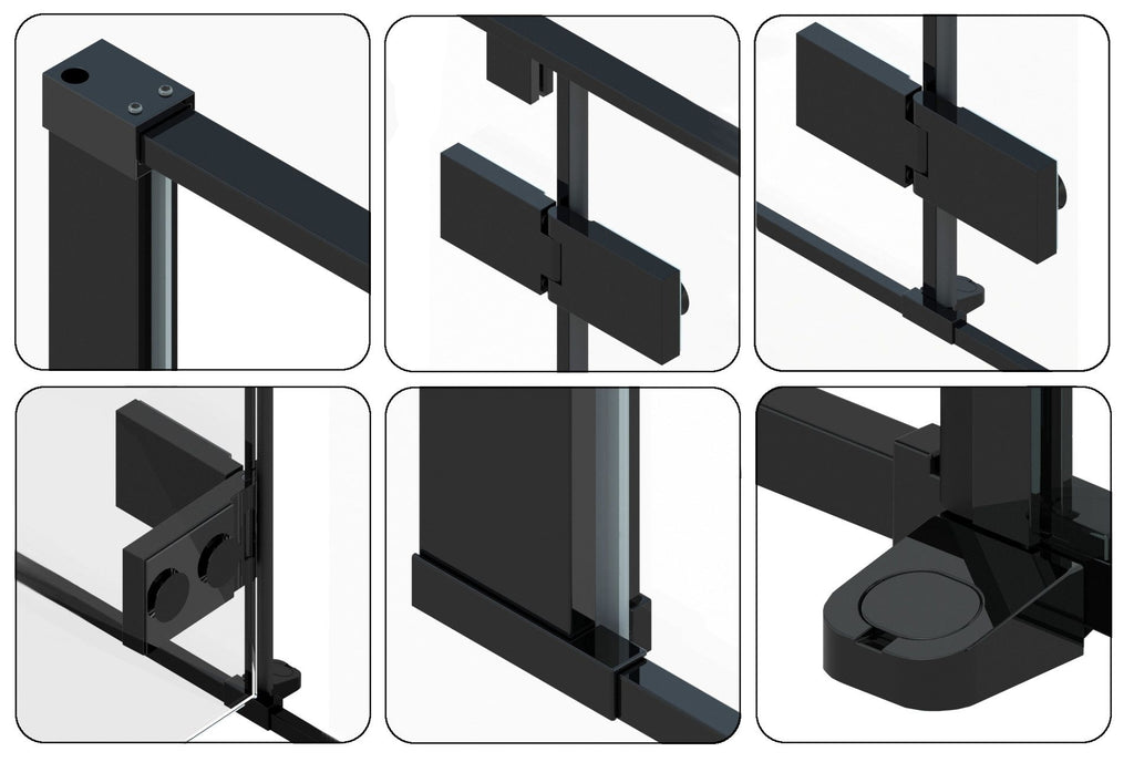 Sprchový kout Fargo - matná černá 100x80 Se sprchovou vaničkou Savoy black 4